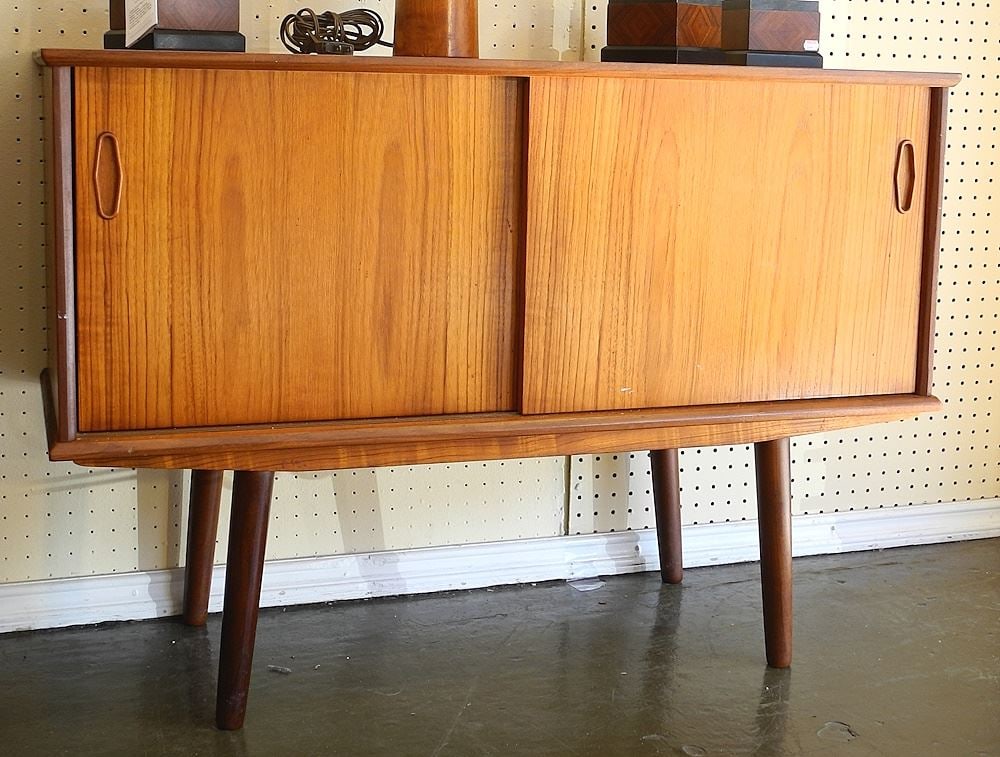 Danish Modern Teak Side Cabinet, 39 1/2"W. (1 of 5)