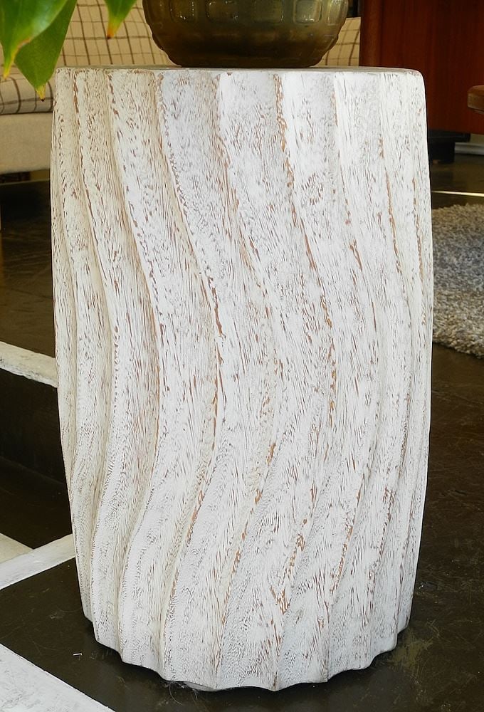 Cast Fiberglass Faux Log End Table, 18 3/4"H.: Cast Fiberglass Faux Log End Table, 18 3/4"H.