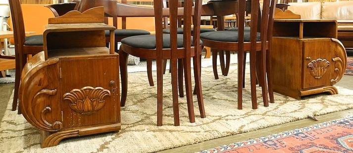 Pair of Art Deco Rosewood Side Tables, 26"H.: Pair of Art Deco Rosewood Side Tables, 26"H.