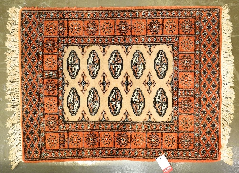 Hand Knotted Bokhara Mat, 38" x 26". (1 of 2)