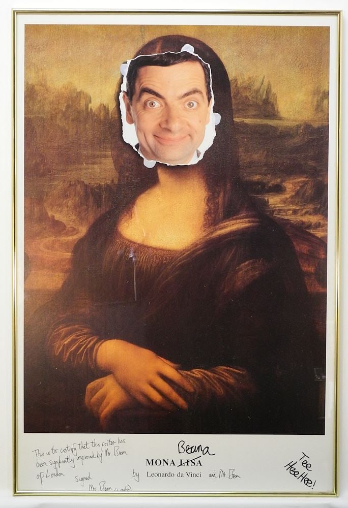 Rowan Atkinson / Mona Lisa / Mr Bean Framed Print, 34 1/2" x 23". (1 of 2)