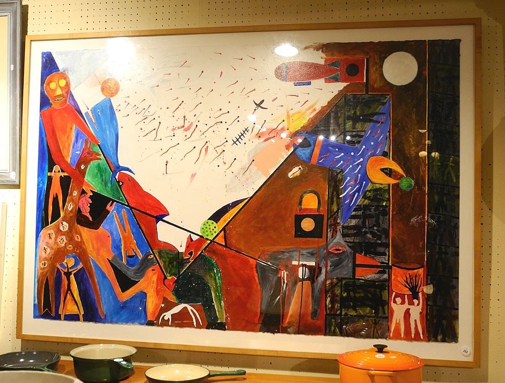 Oil on Arches Watercolour Attributed to Stuart Buehler, 40" x 60", "Coming Home". (1 of 1)