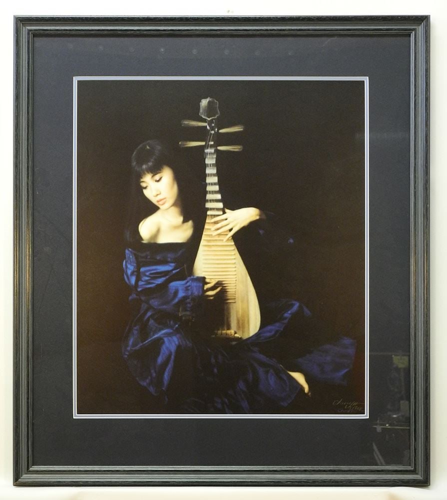 Limited Edition Print signed Chen Yifei, 22 1/2 x 19 1/2", "The Fortune Teller", 675/888. (1 of 4)