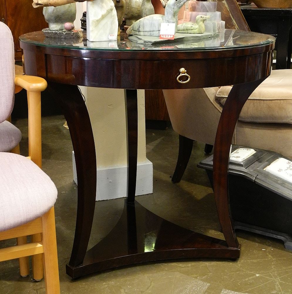 Cornell Mahogany Center Table, 29 1/8" x 31" diam.: Cornell Mahogany Center Table, 29 1/8" x 31" diam.