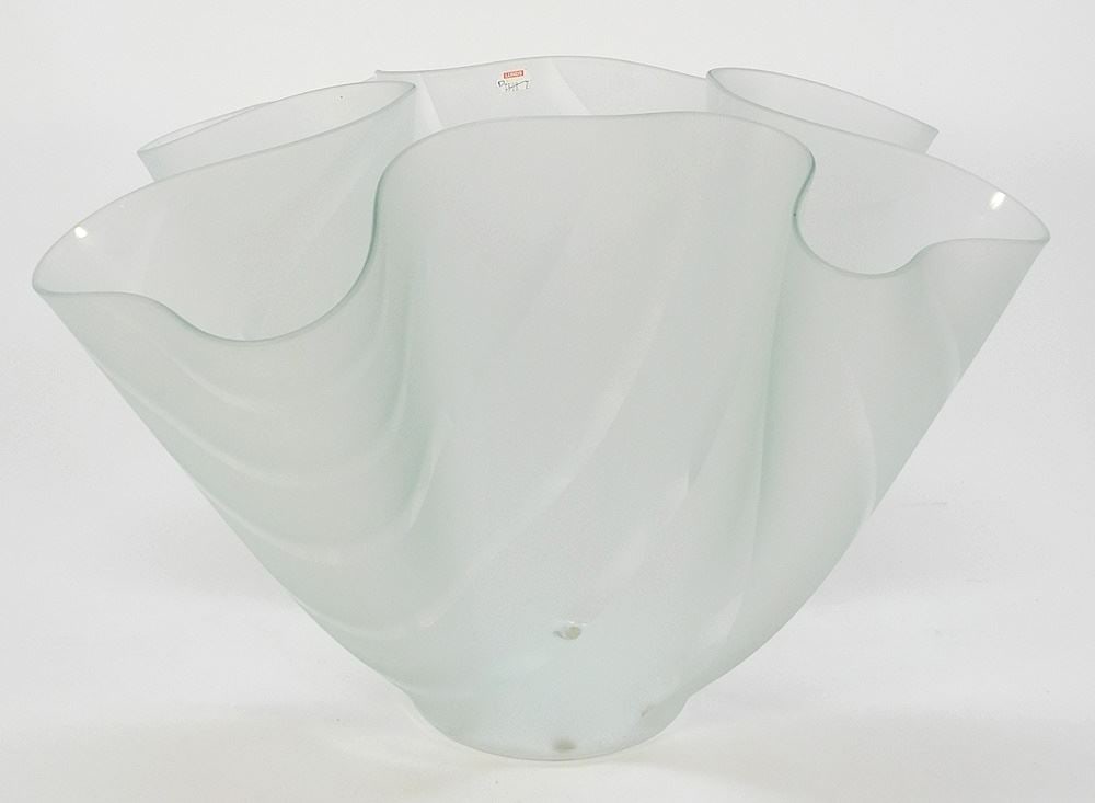 Frosted Glass Handkerchief-Style Vase, 15 1/4"H.: Frosted Glass Handkerchief-Style Vase, 15 1/4"H.