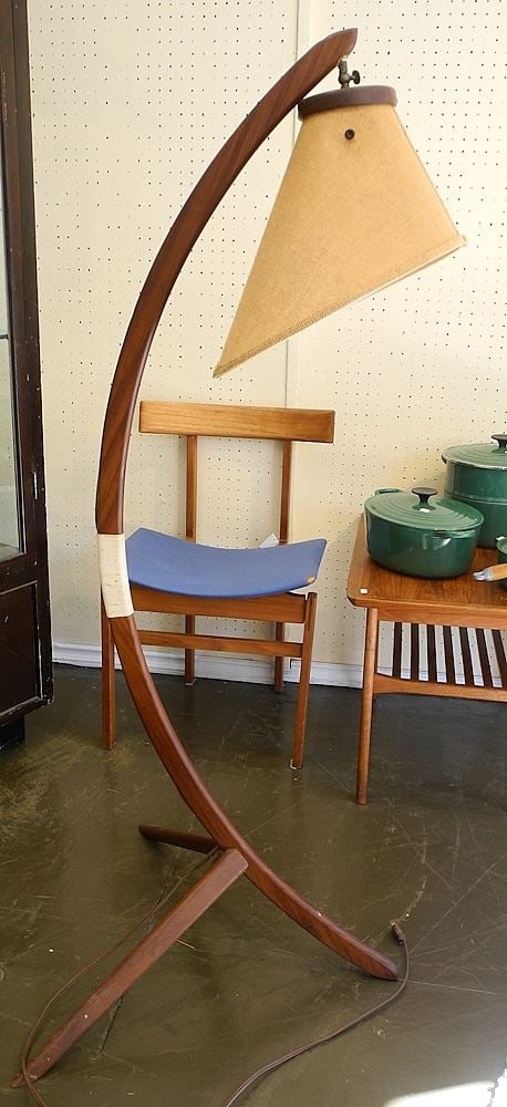 Danish Modern Arc Floor Lamp (Shade Loose), 55 1/2"H. (1 of 3)
