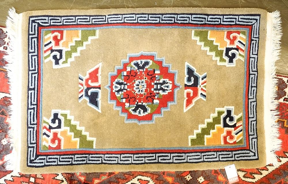 Tibetan Wool Mat Approximately 3'4" x 2'. (1 of 1)