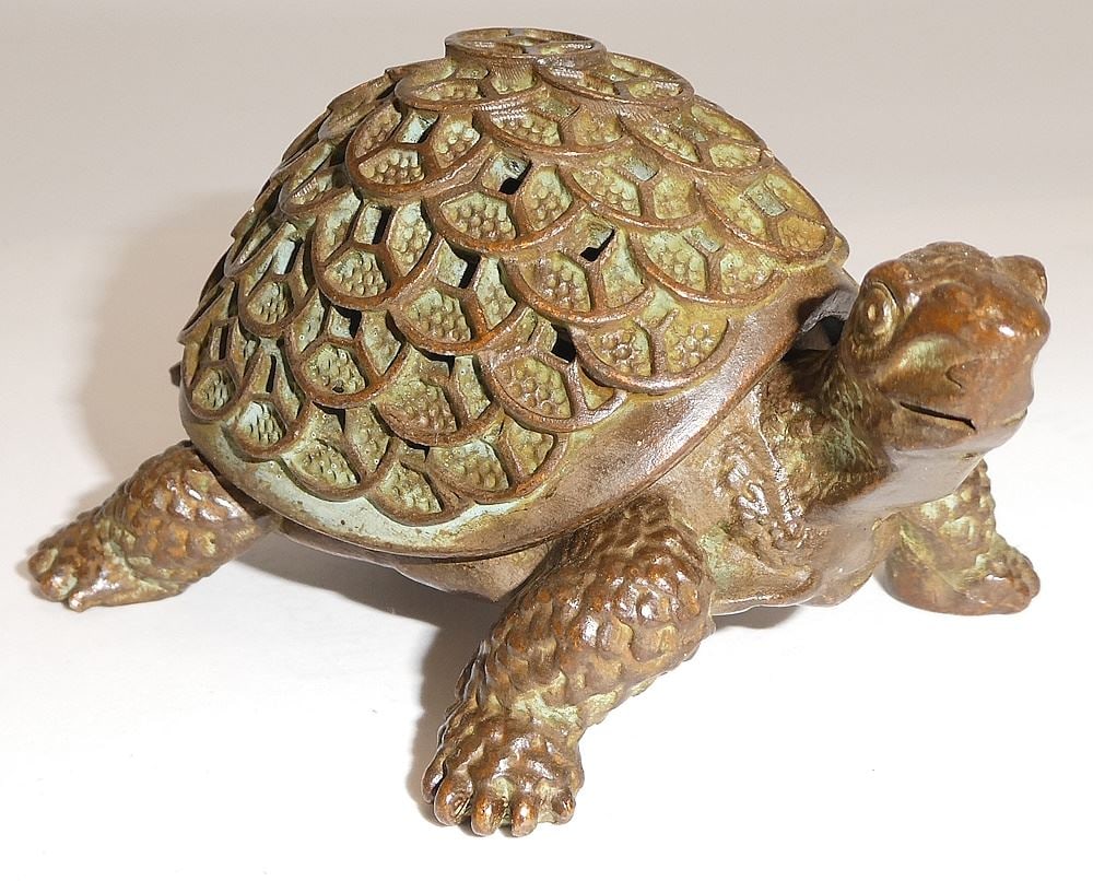 Heavy Copper Covered Incense Burner, 20th Century, 3"H x 4"W. (1 of 2)