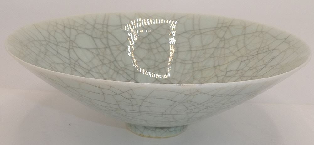 Crackle Glazed Creamy White Bowl, 7"W. (1 of 2)
