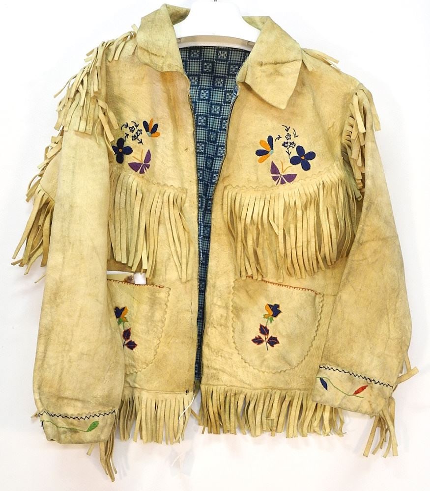 Burns Lake Tanned Hide, Embroidered, Fringed Jacket. (1 of 2)