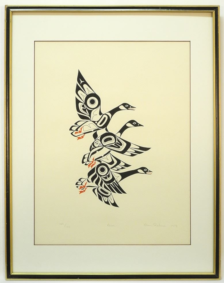 Serigraph 144/199 signed Glen Rabina 17" x 13", "Geese". (1 of 3)