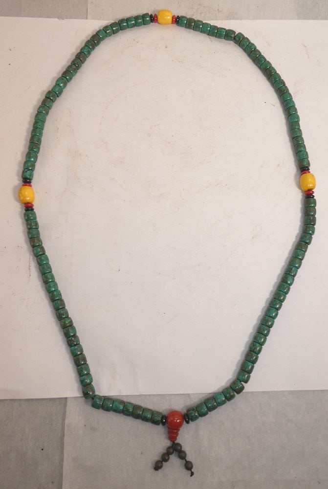 19th C. Sino- Tibetan Prayer Necklace, 38". (1 of 5)