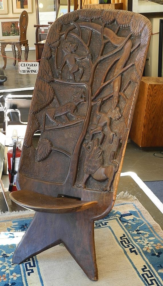 African Plank Style Knockdown Chair, 51"H.: African Plank Style Knockdown Chair, 51"H.