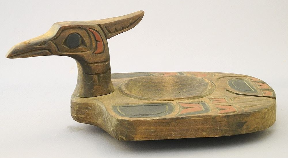 Northwest Coast "Loon Bowl" signed P.Cec.7, 8/94, 9 5/8"L. (1 of 3)