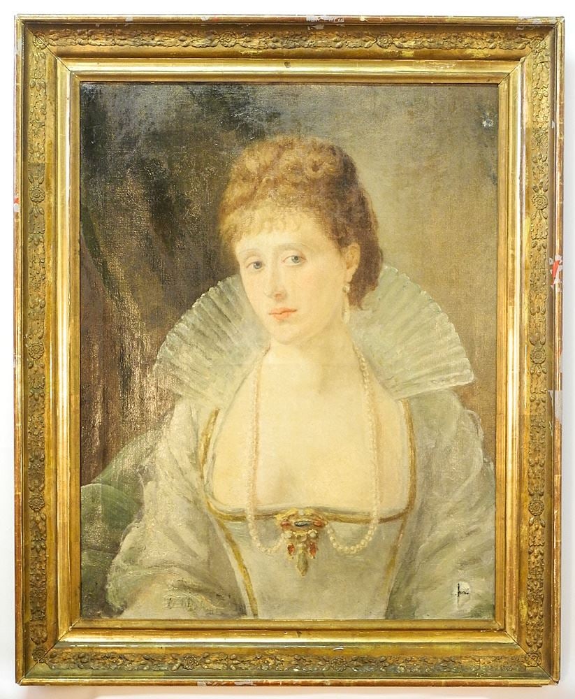 Oil on Canvas, 29 x 22 1/2", "Renaissance Portrait". (1 of 7)