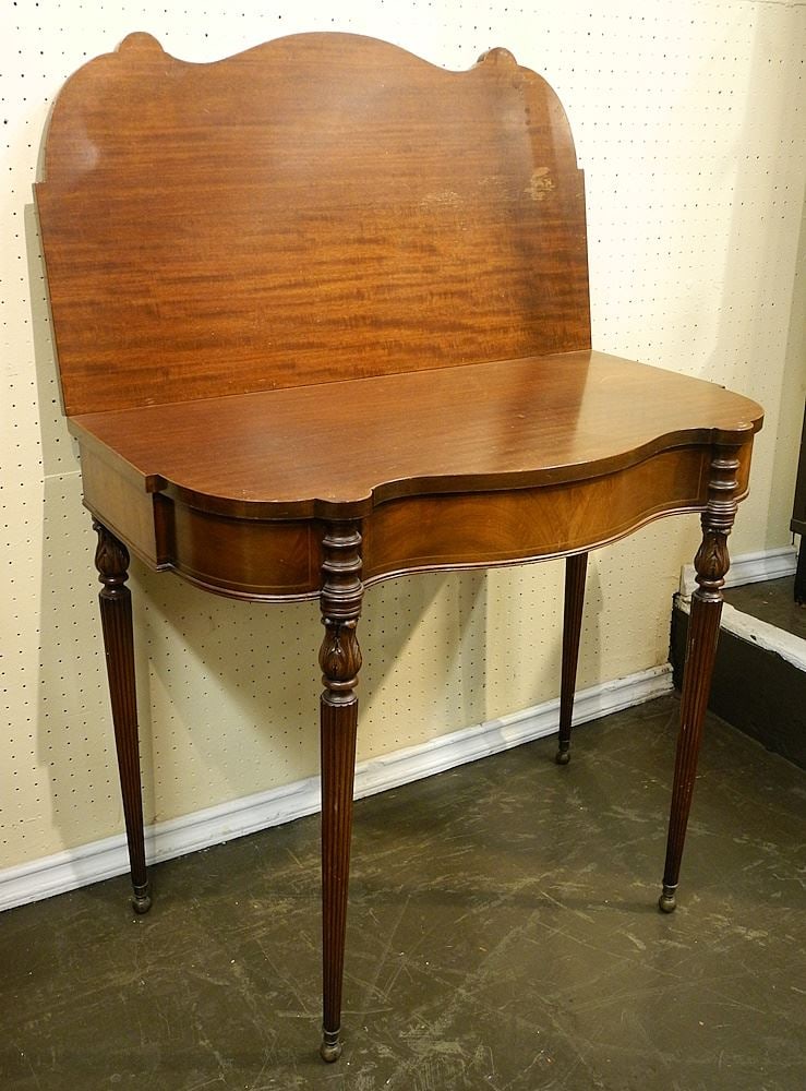 Pair of Mahogany Fold Over Tables, 28 3/4" x 32 1/8" x 17 3/4". (1 of 4)