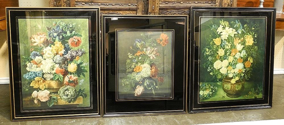 3 Botanical Colour Prints in Hogarth Frames, 26" x 21 1/2" image. (1 of 1)