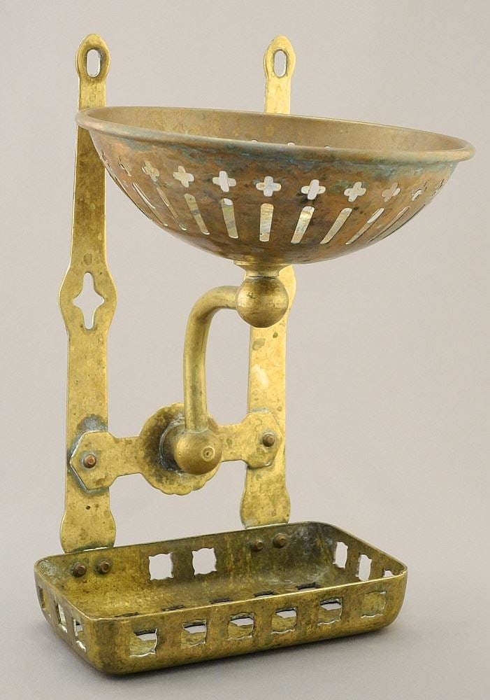 Late 19th/Early 20th C. Copper & Brass Train Station Fitting, 9 1/2" h. (1 of 4)