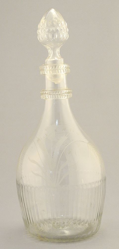 Irish Molded Glass "The Land We Live In" Decanter, C-1820, 10 1/2"H. (1 of 2)