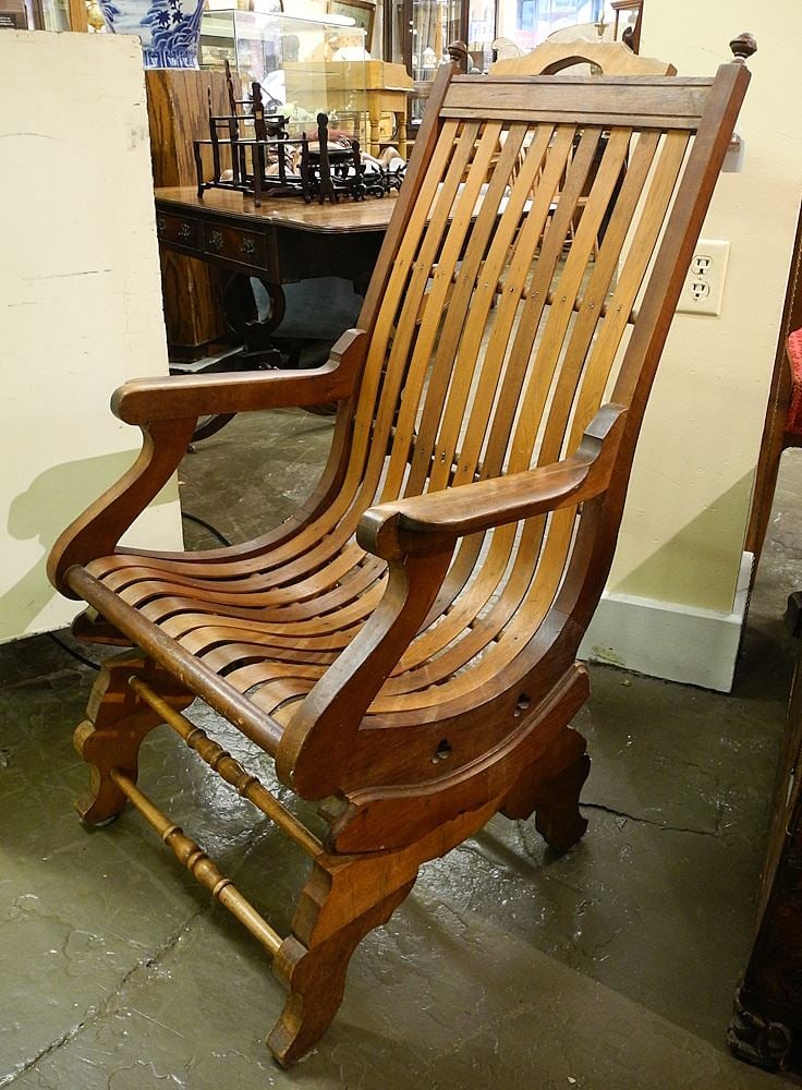 Late 19th Century Bentwood Platform Rocking Chair, 42" High.: Late 19th Century Bentwood Platform Rocking Chair, 42" High.
