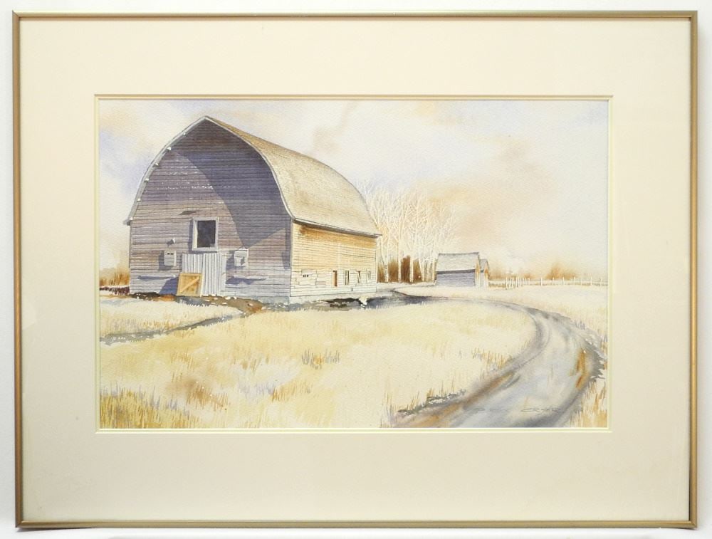 Watercolour Signed Bruce Cryer, 12 7/8" X 19 7/8" "The Road Inn". (1 of 5)