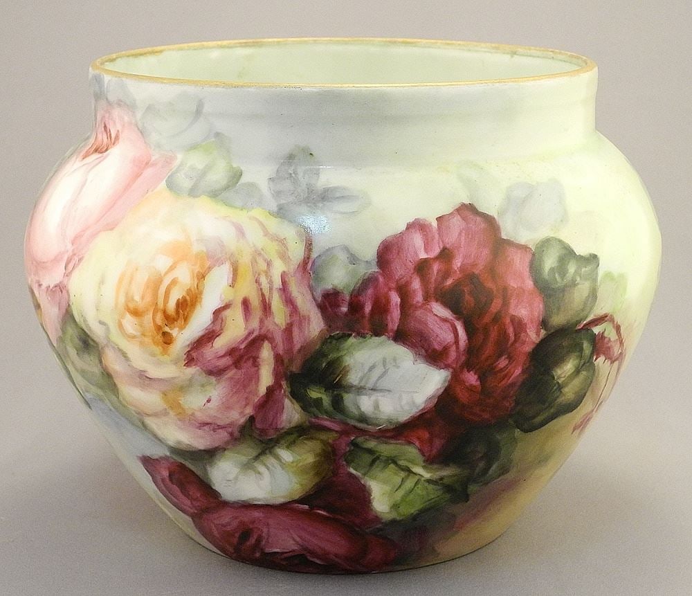 Limoges Porcelain Jardiniere, 6 1/4" H.: Limoges Porcelain Jardiniere, 6 1/4" H.