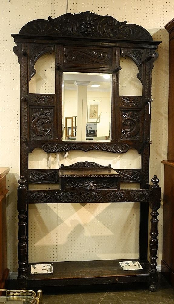 Dark Oak "Northwind" Hall Stand, 87" H. (1 of 4)