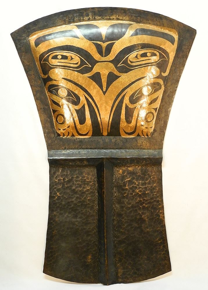 Late 20th Century Northwest Coast Copper, approx. 24" x 36", "Eagle Design". (1 of 5)
