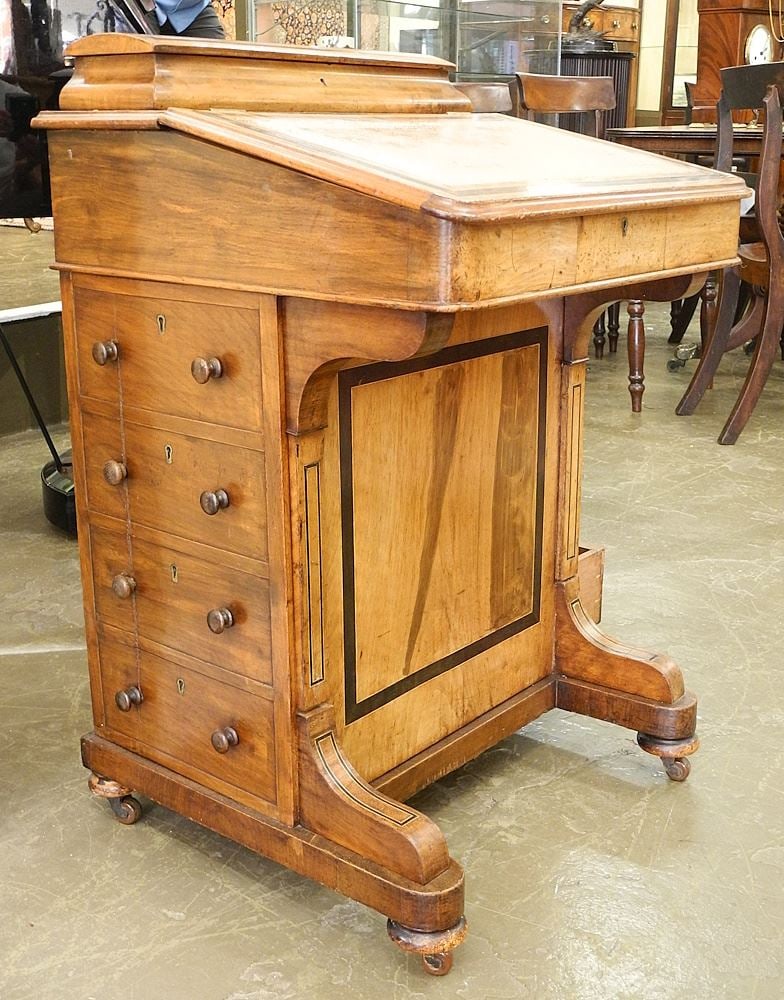 Banded Mahogany Davenport Desk, 32 3/4 x 21 1/2 x 19 1/2". (1 of 9)