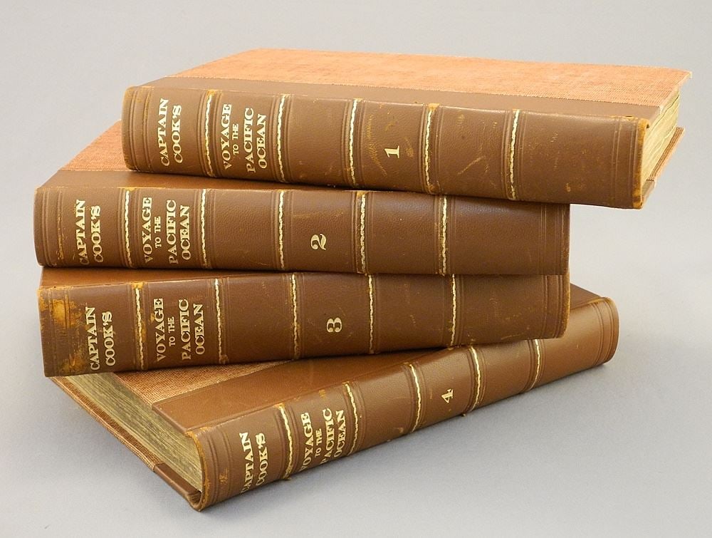 4 Volumes:"Captain Cook's Voyage to the Pacific Ocean", John Stockdale / London (rebound). (1 of 12)