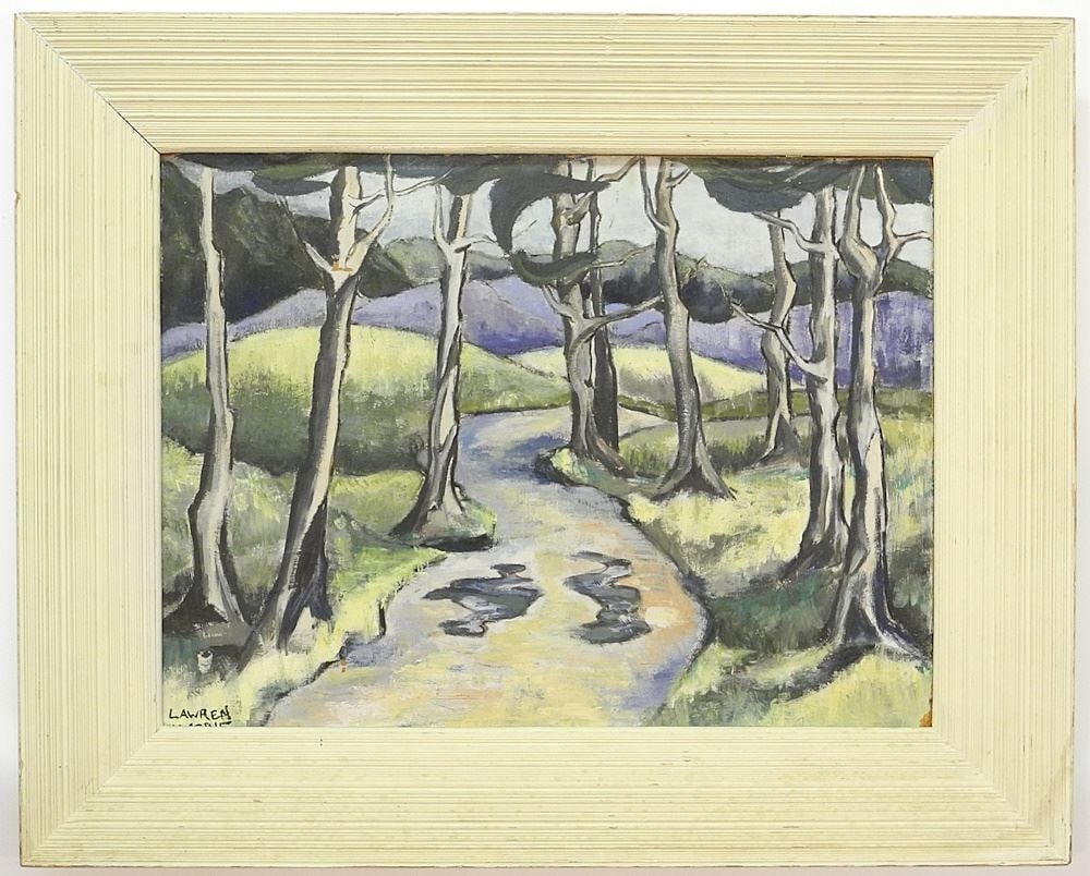 Oil on Masonite signed Lawren Harris, Dominion Gallery 1945 verso, 17 3/4" x 24". (1 of 13)