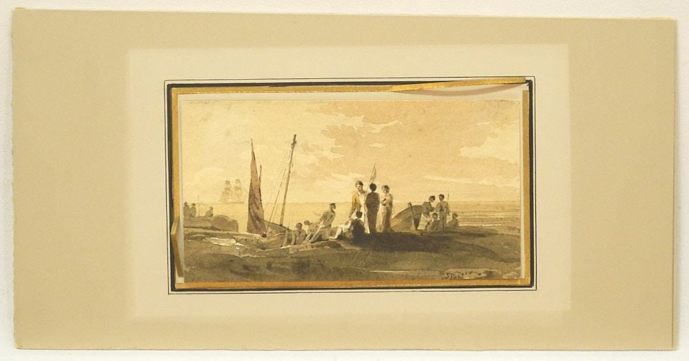 Watercolour signed J. Fatou Attributed to Julien Fatou, 3 3/8 x 6 3/8". (1 of 4)