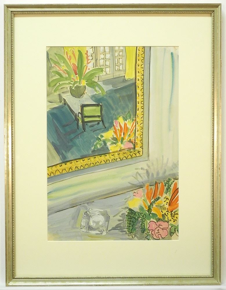 Watercolour Monogrammed PKI (P.K. Page/Irwin) 18 1/8 x 12 1/4", "Brazil". (1 of 4)