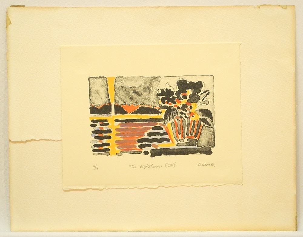Lithograph signed (John Koerner), 7 x 9", "The Lighthouse (24)", #4/14 (1 of 4)