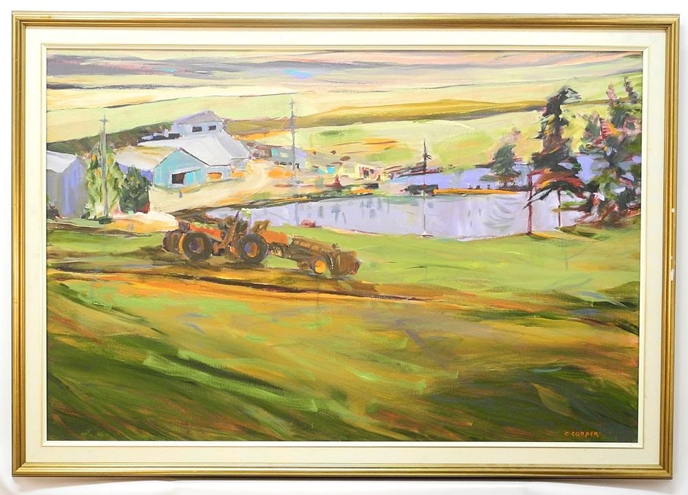 Oil on Canvas signed C (Cynthia) Cooper, 24" x 36", "Island View Vista". (1 of 7)