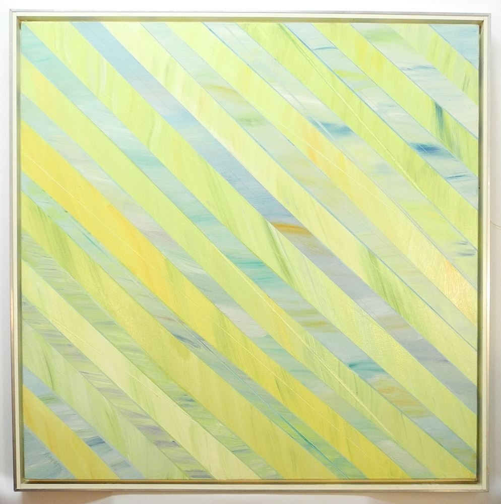 Oil & Lucite on Panel signed Don Harvey 1978, 53 1/2 x 53 1/2", "Slide Diamond".: Oil & Lucite on Panel signed Don Harvey 1978, 53 1/2 x 53 1/2", "Slide Diamond".