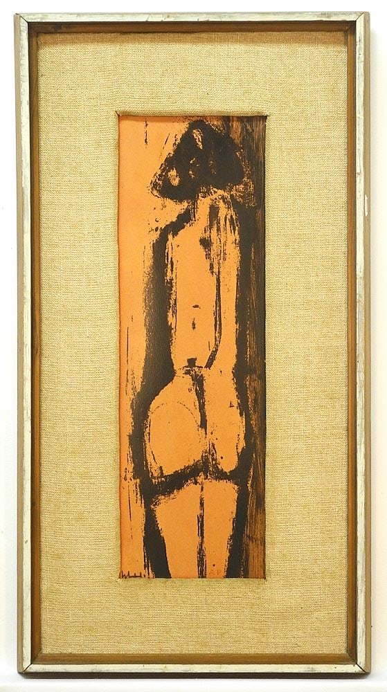 Serigraph signed H (Herbert) Siebner, 18 1/2 x 5 3/4", "Shame", 1961. (1 of 5)