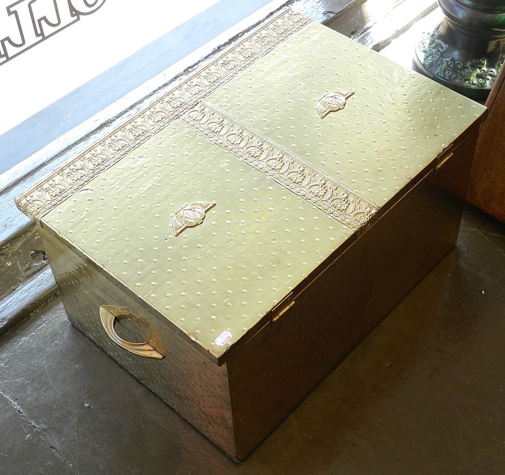 Brass Kindling Box, 21 1/4"H. (1 of 1)