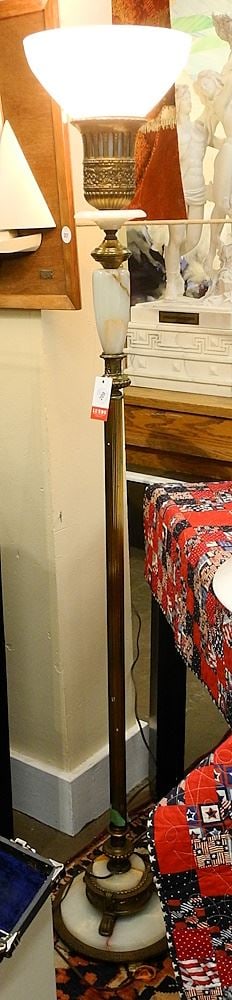 Onyx Inset Torchiere Floor Lamp, 62 1/2" h. (1 of 2)