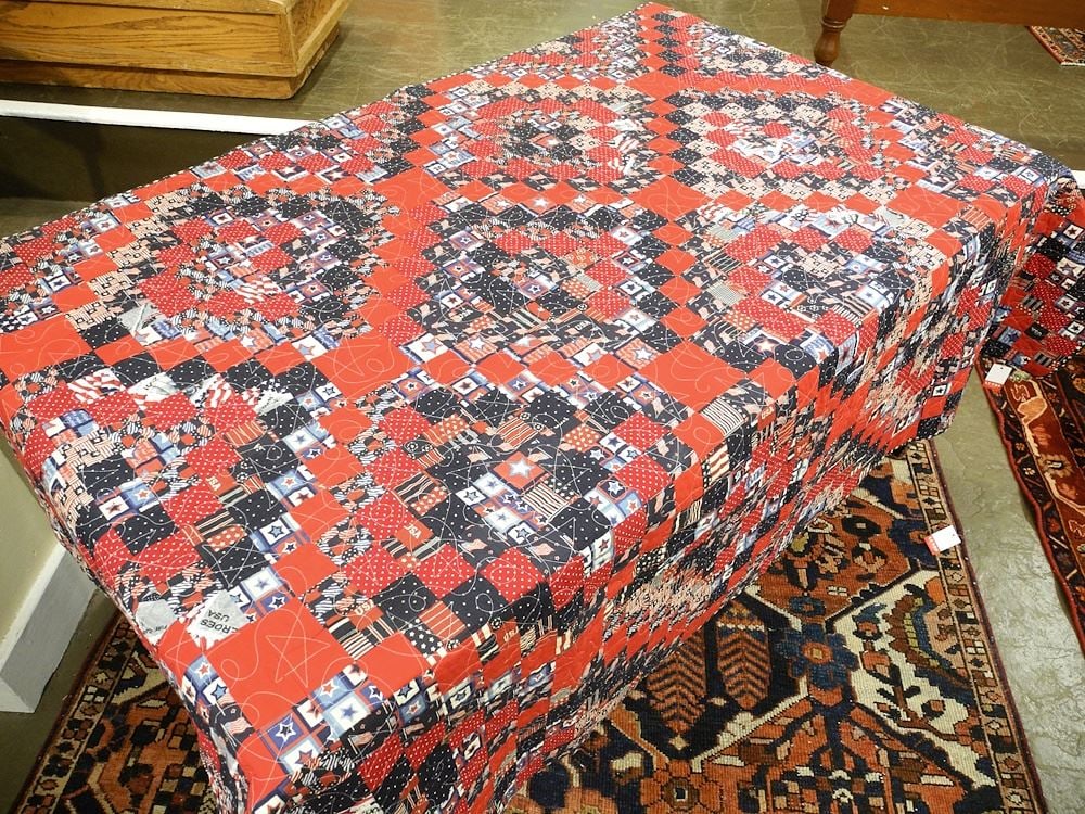 United States Patriotic "Soldiers Quilt", Approximately 6'8" x 4'9". (1 of 2)