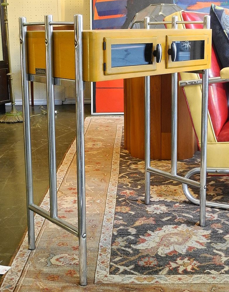 "Royal Chrome Distinctive Furniture" Art Deco Cabinet End Table, 29 3/4"H (1 of 3)