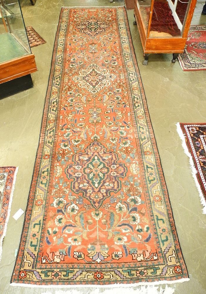 Tabriz Runner Approximately 12'5" x 3'3". (1 of 2)