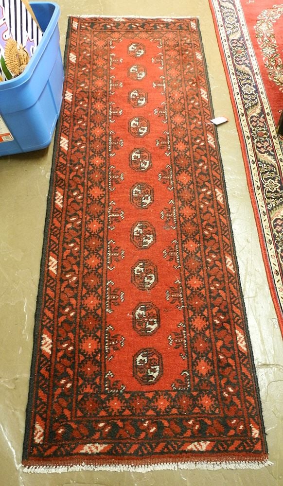Handknotted Bokhara Runner, 6'8" x 2'2". (1 of 2)