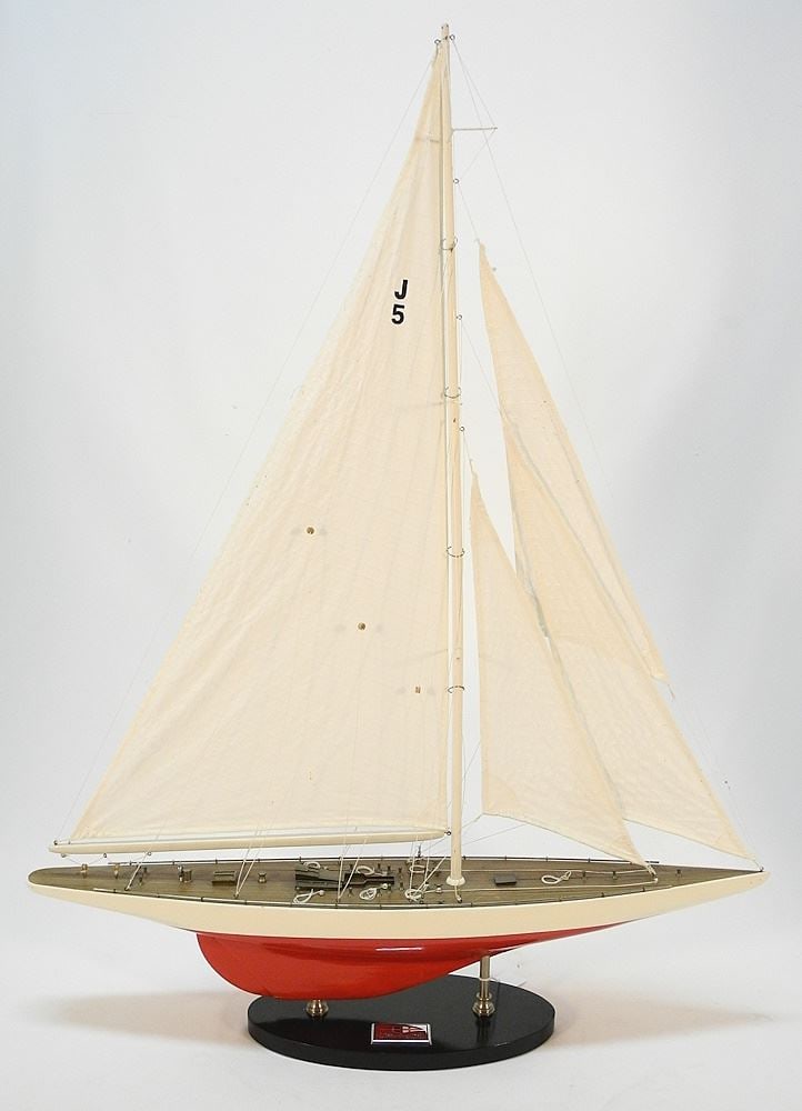 Ships Model "Ranger 1937 J-Yacht Defender America Cup", 35 x 27 3/4 x 5 1/4". (1 of 3)