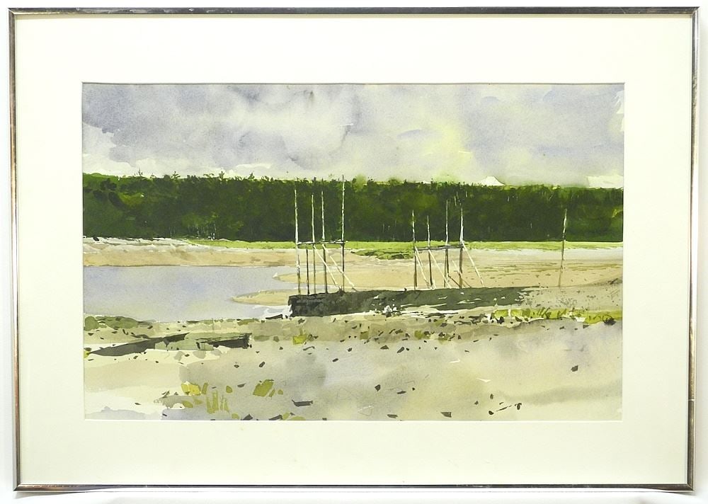 Watercolour signed Stephen Scott, 13 3/4 x 21", "Tidnish Creek (St. Martins)". (1 of 3)