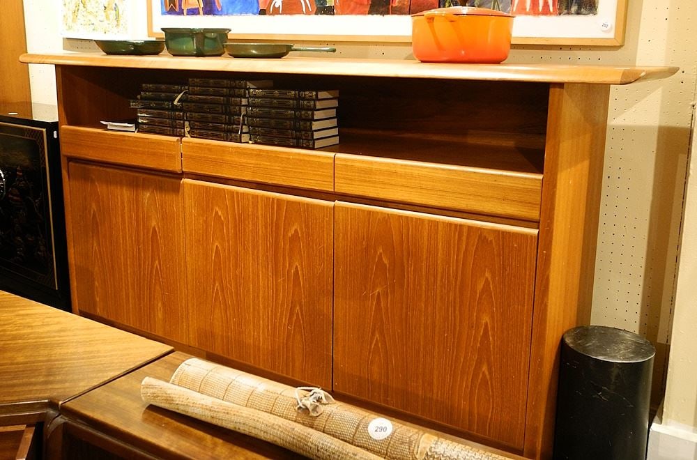 Danish Modern Style Credenza, 75"L.: Danish Modern Style Credenza, 75"L.