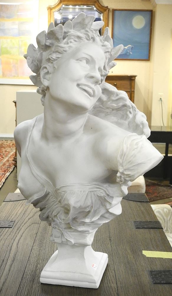 Design Toscano Stone Finish Resin "Mademoiselle De La Danse" Bust, 21 3/4"H. (1 of 2)