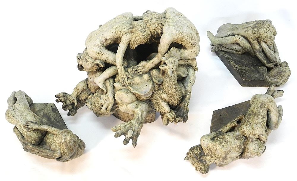 Ceramic Sculpture signed Neil Dalrymple 1979, 19 1/2 x 29 x 24", (restoration & losses note (1 of 7)