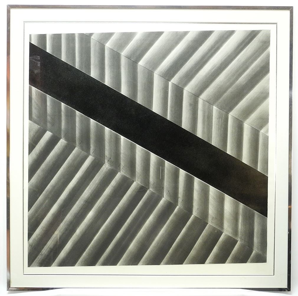 Graphite & Spray Paint signed (Donald) Harvey '82, 39 1/2 x 39 1/2 ", "Black Diamond #2".: Graphite & Spray Paint signed (Donald) Harvey '82, 39 1/2 x 39 1/2 ", "Black Diamond #2".