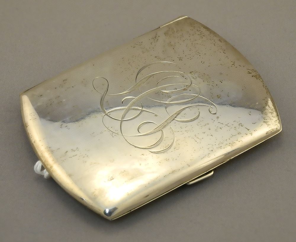 Hallmarked Silver Cigarette Case, CSG & Co./Birmingham, 3 3/8"H, 65.5G (1 of 3)